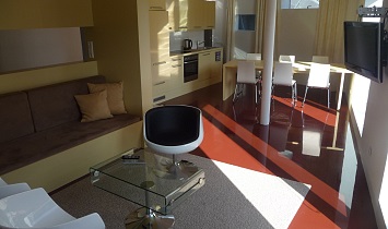 Wonderfully spacious lounge in the Design apartments - ideal for 4 to 6 people
